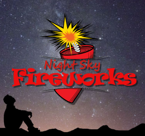 night sky fireworks logo
